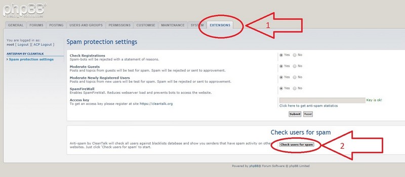 phpBB spam users check